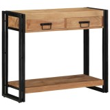 vidaXL Masă consolă, negru, 120x33x75 cm, lemn masiv acacia și metal