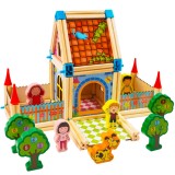 Set blocuri de constructie casa din lemn, 268 piese, Kruzzel