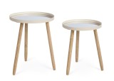 Cumpara ieftin Set 2 masute otel lemn oglinda Edvard &Oslash;35,5x44h; &oslash;40x51h
