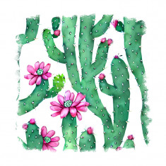 Sticker decorativ, Cactus, Verde, 55 cm, 9296ST foto