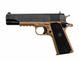 COLT 1911 - TAN BODY - BLACK SLIDE, Cyber Gun