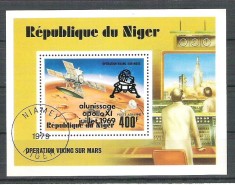 Niger 1979 Space, overprint, perf. sheet, used P.015