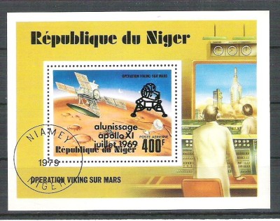Niger 1979 Space, overprint, perf. sheet, used P.015 foto