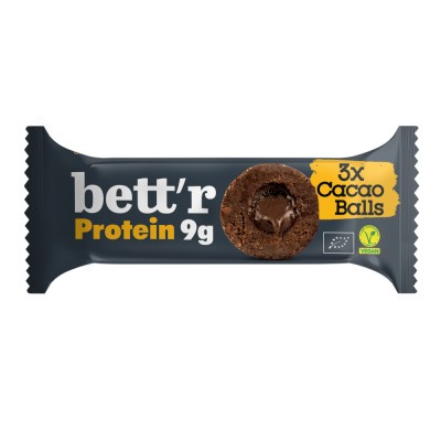 Bilute proteice cu umplutura de cacao, bio, 3x15g, Bettr foto