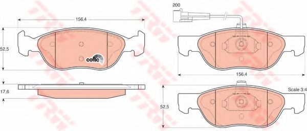 Set placute frana,frana disc FIAT BRAVA (182) (1995 - 2003) TRW GDB1290