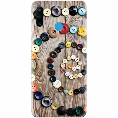 Husa silicon pentru Huawei P30 Lite, Colorful Buttons Spiral Wood Deck foto