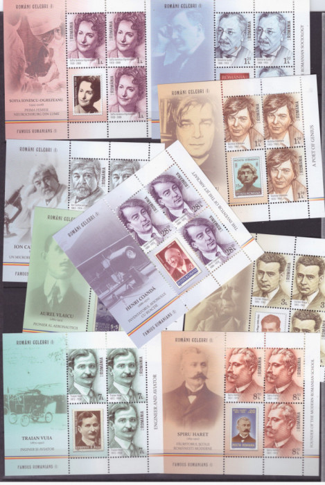 Romania 2018-ROMANI GENALI(1)-Set de 9 minicoli cu 3 timbre si o vinieta