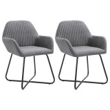VidaXL Scaune de bucătărie, 2 buc., gri &icirc;nchis, material textil