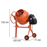 Betoniera electrica Leziter Mixer 140, 140 L, 550 W, 220V, 29 rpm, 48 kg