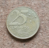Brazilia 25 centavos 2002, America Centrala si de Sud
