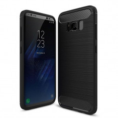 Husa Back Case Carbon din Silicon compatibila cu Samsung Galaxy S8 Plus - Negru foto