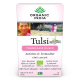 Ceai Tulsi Trandafir Dulce Antistres &amp; Fermecator, 18 plicuri, Organic India