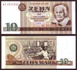 GERMANIA DE EST RDG DDR █ bancnota █ 10 Mark █ 1971 █ P-28b █ UNC █ necirculata