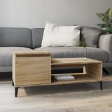Masuta cafea Gossi, stejar sonoma, 100x50x45 cm, lemn prelucrat, compartiment, raft, dreptunghiulara