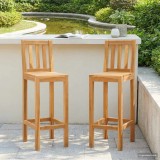 vidaXL Scaun Bar 2 pcs Netratat 35 x 45 x 110 cm Lemn solid de tec 42030011