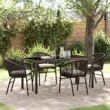 VidaXL Set de dining pentru grădină 5 Piese Rattan Polimer maro