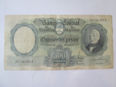 Rara! Argentina 500 Pesos 1967 foto