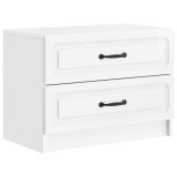vidaXL Dulap de noapte cu sertar Alb foarte lucios 62 x 34,5 x 44,5 cm 895699