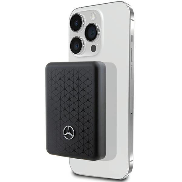 Mercedes Stars Pattern MagSafe 5W 3000mAh powerbank negru