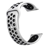 Curea silicon compatibila Huawei Watch GT 3 46mm, VD Very Dream&reg;, telescoape QR, Alb/Negru