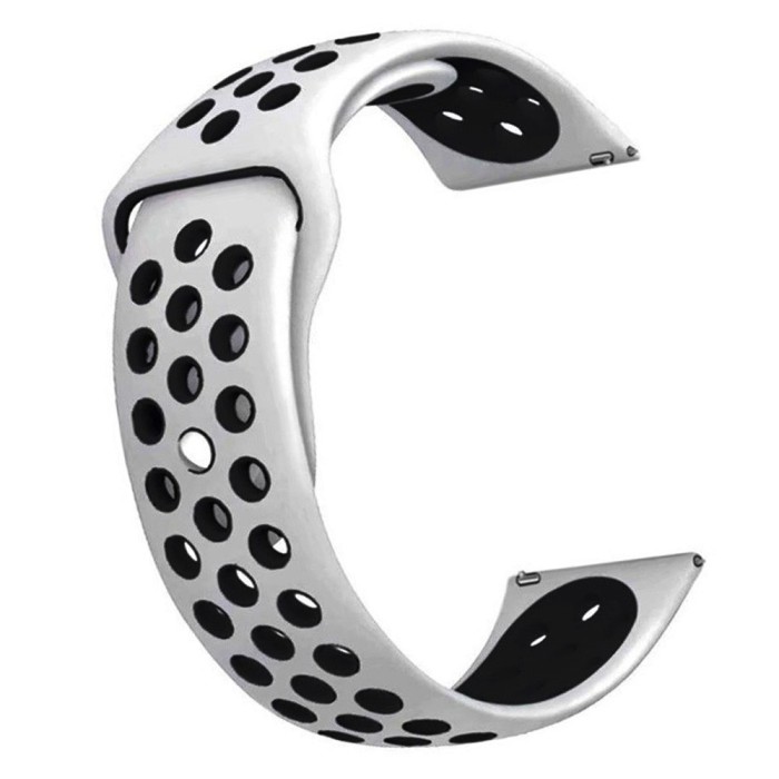 Curea silicon compatibila Huawei Watch GT 3 46mm, VD Very Dream&reg;, telescoape QR, Alb/Negru