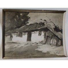 PICTOR DUMITRU BRAESCU ( 1886 -1947 ) , CASA PARINTEASCA , FOTOGRAFIE DUPA ORIGINAL , INTERBELICA