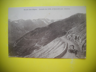 HOPCT 37177 AUTOMOBIL DE EPOCA -COL D ALLOS 2250 M -FRANTA ALTADATA-NECIRCULATA foto