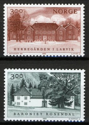 Norvegia 1989 - Arhitectura, conace, serie neuzata foto