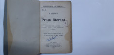 Eminescu: PROZA LITERARA.Editie de I. Scurtu, Bucuresti, 1908 foto