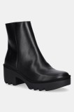 Fly London cizme de piele TRIG514FLY culoarea negru, cu toc drept, P501514001