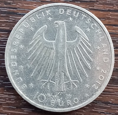 (M2180) MONEDA GERMANIA - 10 EURO 2012, LIT. A, 300 NASTEREA FREIDRICH CEL MARE foto