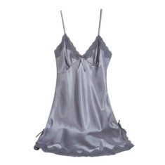Rochita de noapte/pijama sexy din satin, pentru dama-GRI,S