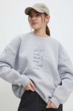 Answear Lab bluza femei, culoarea gri, cu imprimeu