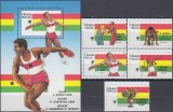 Ghana 1989 - Jocurile Olimpice, supratipar medaliați, serie si colita neuzata