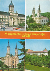 Romania, Monumente istorice din judetul Arad, carte postala ilustrata necirc. foto