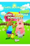 Carte de colorat cu abtibilduri. Pasari si animale domestice