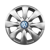 Set 4 capace roti potrivite jantelor de 15 inchi (R15) compatibile VW Volkswagen, Model - 316, Sigla Albastra