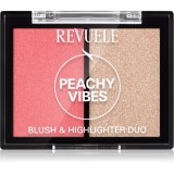 Revuele Blush &amp; Highlighter Duo blush pentru iluminare culoare Peachy Vibes 8 g