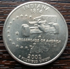 (M2386) MONEDA SUA - QUARTER DOLLAR 2002, LIT. D - INDIANA foto