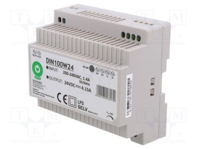 Alimentator pulsatoriu 100W 24VDC 0-4,15A pentru şină DIN POS foto