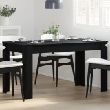 Masă de dining Neagră cu aspect de Stejar 140x74,5x76 cm din Lemn Compus