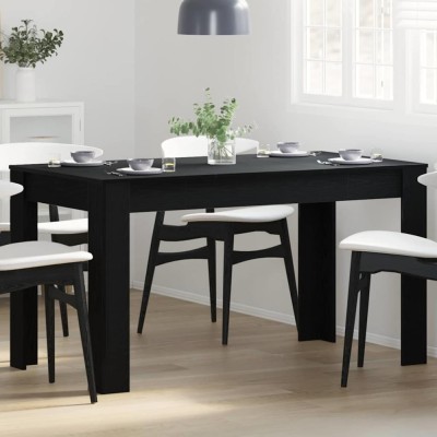 vidaXL Masă de dining Stejar negru 140 x 74.5 x 76 cm Lemn compozit 862053 foto