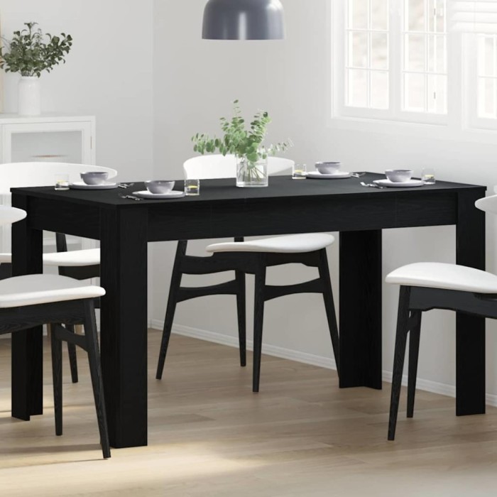 vidaXL Masă de dining Stejar negru 140 x 74.5 x 76 cm Lemn compozit 862053