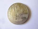 Rară! Saint Helena 50 Pence 1998 WWF monedă UNC cupru-nichel,diametru=29 mm,greutate=28,50 grame