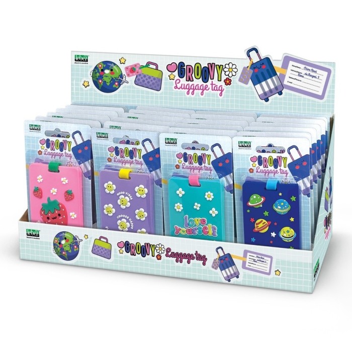 Etichete pentru bagaj cu decoratiuni in relief (24 buc/display)