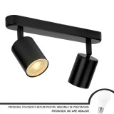 Lustra Joom cu Proiector Liniar 2XGU10 Negru, Alessandro DESIGN