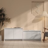 vidaXL Comodă TV, alb extralucios, 146,5x35x50 cm, PAL