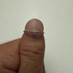 INEL AUR 14K + 9 DIAMANTE = 0.16CT - Foarte Subtire - Vintage !