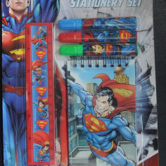 Set rechizite Superman rigla carnetel 3 carioci