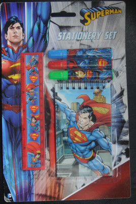 Set rechizite Superman rigla carnetel 3 carioci foto